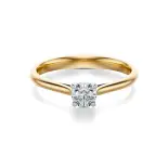 Pierścionek zaręczynowy złoty z diamentem